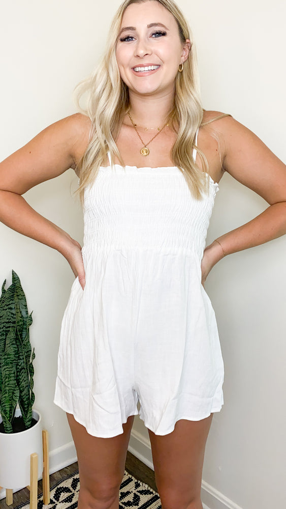 love is in the air romper | white