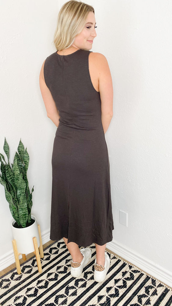 day out midi dress | charcoal