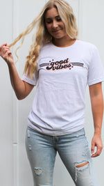 good vibes tee - white - Grace and Edge Boutique 
