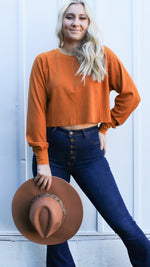 timeless traveling cropped waffle knit [hazel] - Grace and Edge Boutique 
