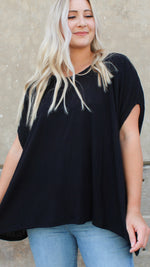 oversized batwing top in black