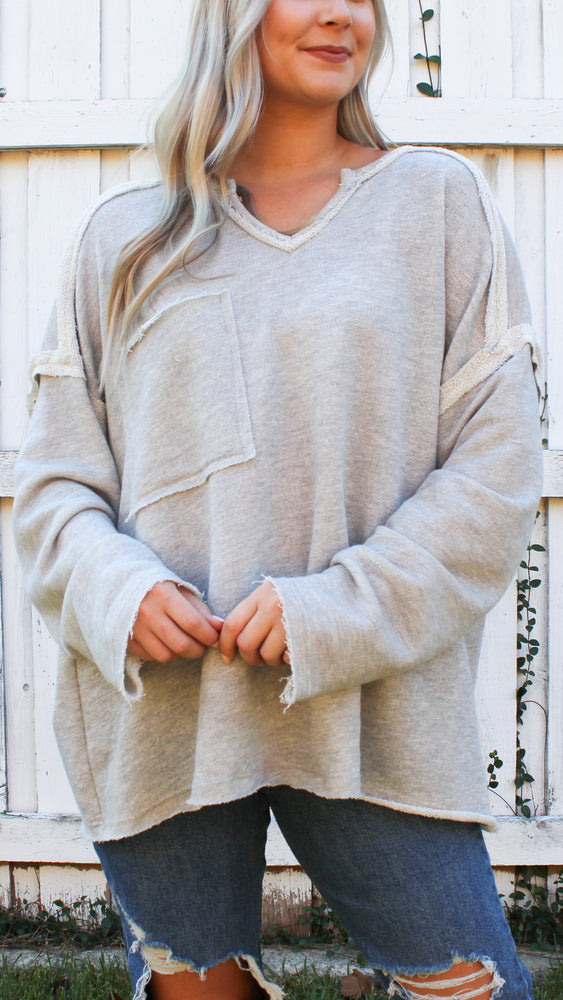 long sleeve french terry- gray