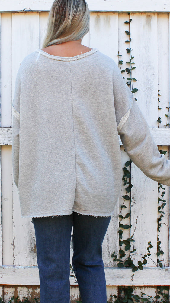 long sleeve french terry- gray