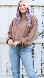 braided cropped top in cocoa