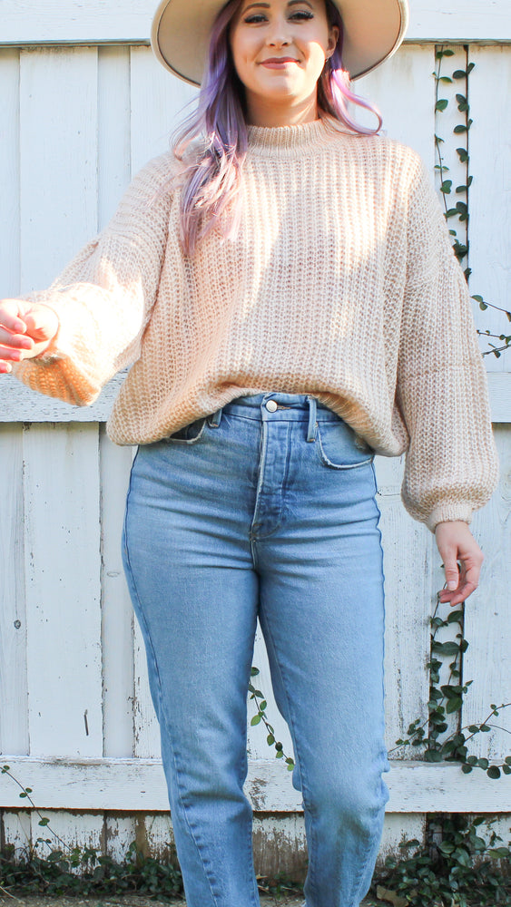 lightweight knit sweater in beige 