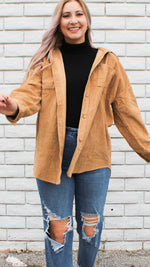loose fit corduroy jacket in brown
