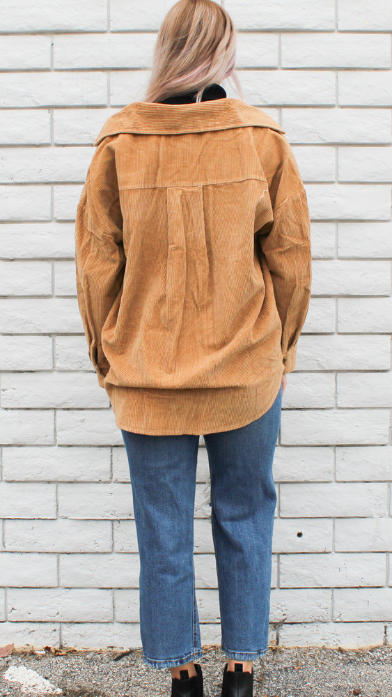 loose fit corduroy jacket in brown