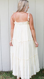 tiered ruffled maxi in ivory