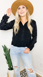 right on time button down top | black