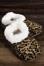 cheetah slippers [brown] - Grace and Edge Boutique 